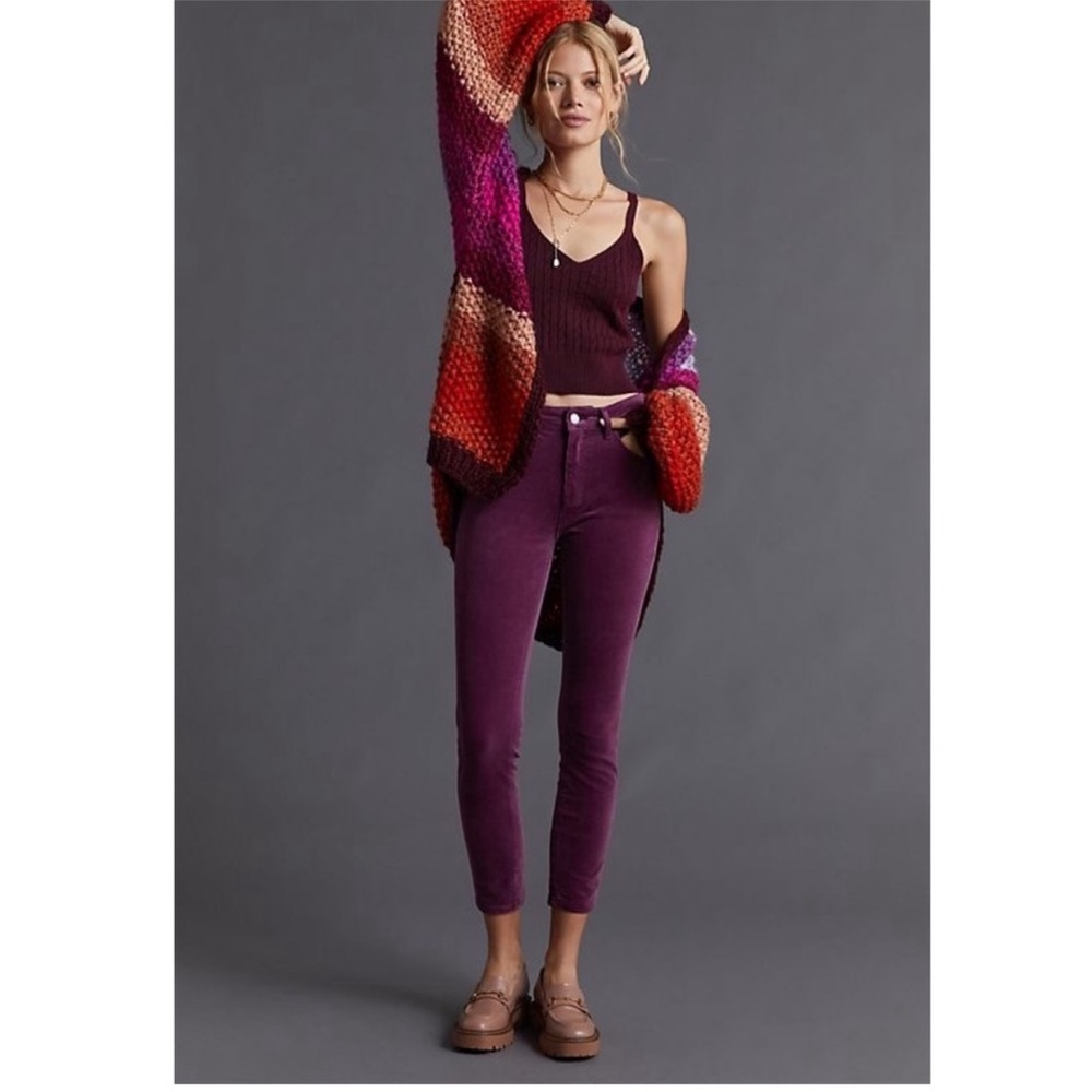 Edyson Dark Purple Corduroy Skinny Pants